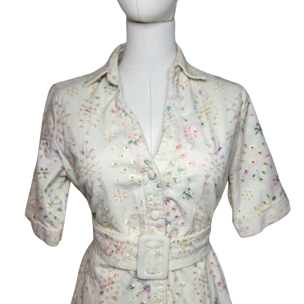 Solitaire Eyelet Tie Dye Button-Front Mini Sundre… - image 4